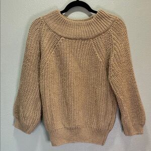 Chunky Knit Sweater Tan Cozy Pullover Cottagecore no tag see measurements